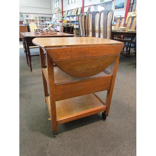 1094 - An early 20th Century oak drop leaf tea trolley   (D)