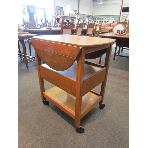 1094 - An early 20th Century oak drop leaf tea trolley   (D)