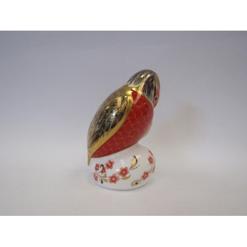 1308 - A Royal Crown Derby paperweight Kingfisher with fish, silver stopper