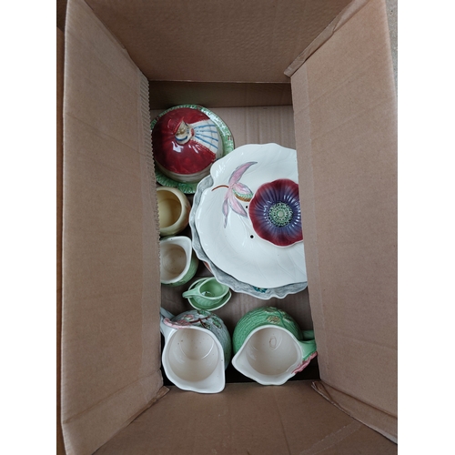 1168 - Four boxes of Shorter & Sons ceramics to include floral examples