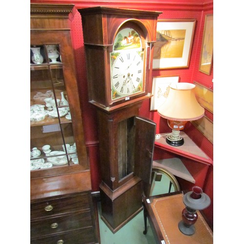 4047 - A longcase clock marked Tho's Gibson, Berwick to dial, with key, weights and pendulum a/f, for resto... 