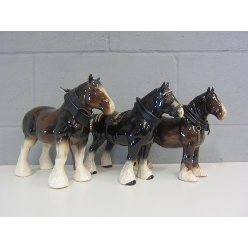 1244 - A collection of ceramic Shire horses