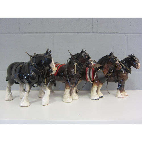 1244 - A collection of ceramic Shire horses