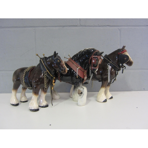 1244 - A collection of ceramic Shire horses