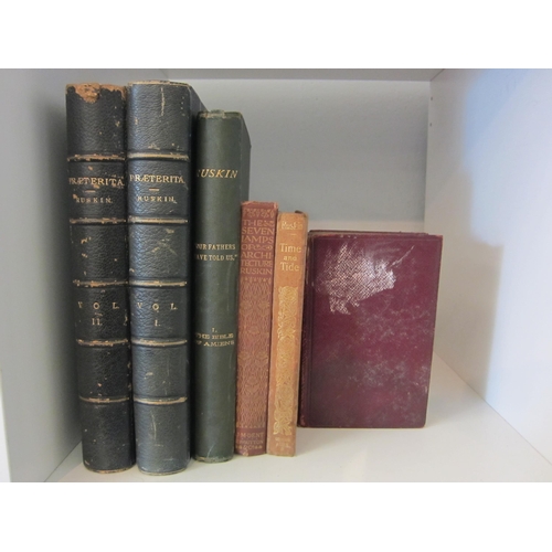 1349 - John Ruskin 'Praeterita'. 1886-87, 2 volumes, uniform half Moroccan gilt plus four others (6)