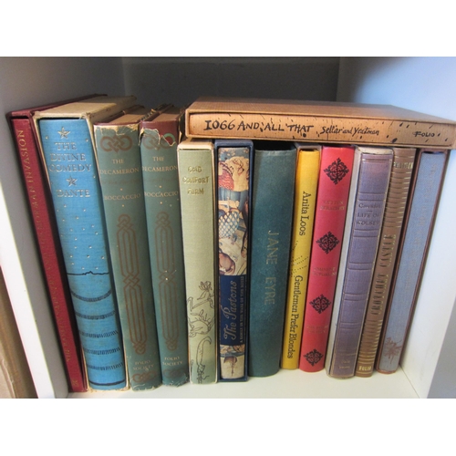 1363 - Falio Society, 13 assorted volumes including Stella Gibbons 'Cold Comfort Farm', Dante 'Divine Comed... 