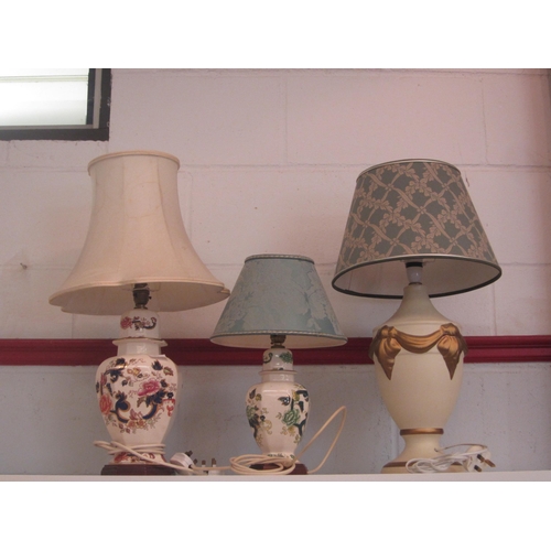 1373 - Two Imari style table lamps and another