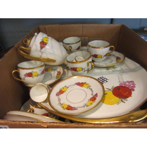 1403 - A quantity of Czeckoslovakia tea wares hand painted by Janet Dick with a grape orange and lemon desi... 