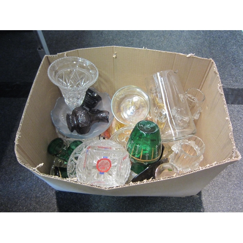 1409 - A box of crystal and glass including vases, dishes and jugs        (E) £10-20