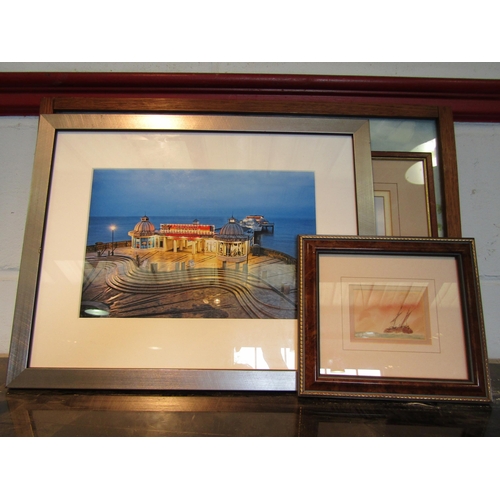 1431 - A Peter Scott print, Alan Whitehead print, Photograph of Cromer Pier, miniature watercolour and Keit... 