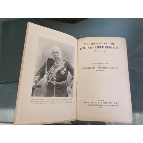 1459 - A History of the London Rifle Brigade 1859, 1919, Constable, 1921, text volume and map volume (2)