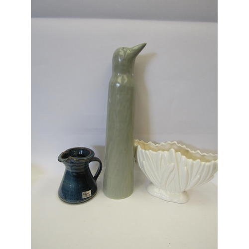 1460 - A Sylvac lily vase, Louis Mulcahy Dingle Ireland jug and Vietnam bird figure (3)   (R) £15