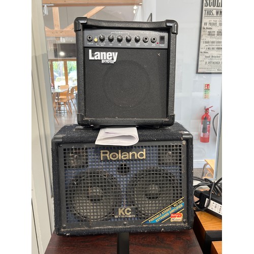 A Roland KC-110 keyboard amplifier together with a Laney Hardcore