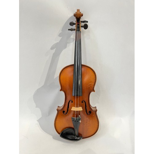 7066 - A 20th Century violin, W. Thompson of Wembley label, with case