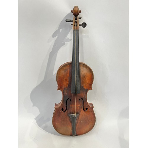 7067 - A late 19th / early 20th Century Guarneri copy violin, full size (4/4), two piece figured maple back... 