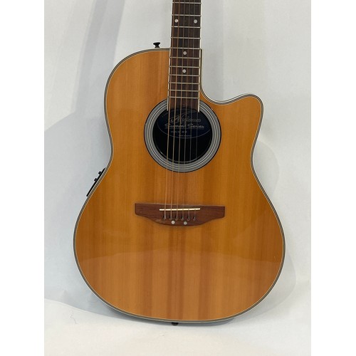 7076 - An Ovation Applause 'Summit Series' electro acoustic guitar model AE28, made in Korea, natural top