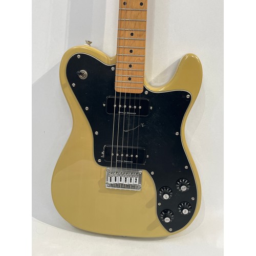 7094 - A Fender Squier Telecaster Custom Vintera style electric guitar with gold body, black pickguard, ser... 