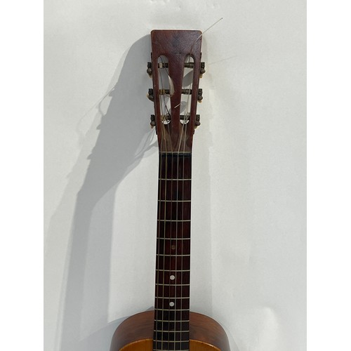 7111 - A 19th Century Bruno of New York parlour guitar, spruce top, rosewood back, one mother of pearl dot ... 