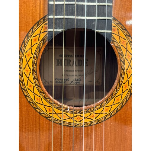 7112 - A Takamine of Japan 'Hirade' Model 5 Concert Arte classical guitar, dated 1980, intricate inlay to s... 