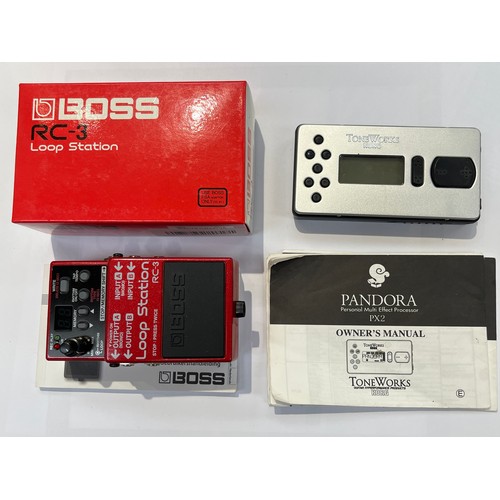 7128 - A Boss RC-3 Loop Station guitar effects pedal, boxed, together with a Korg Toneworks Pandora (2)    ... 