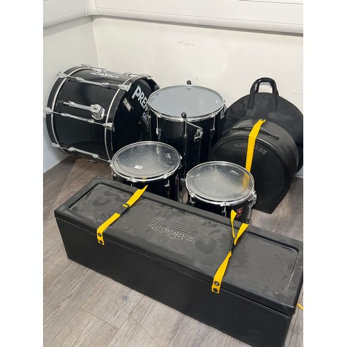 7056 - A Premier five piece drum kit with cymbals and stands including Zildjian