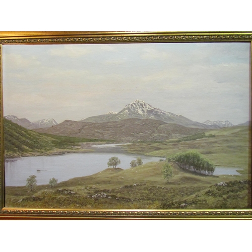 4050 - G.A.BARCEAU (XX): An oil on canvas of Loch Poulary Glen Quoich, signed lower right, gilt framed, 40c... 