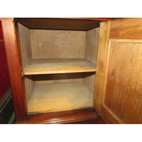 4083 - A 19th Century walnut bedside chest the marble top over a single drawer and cupboard door on a plint... 