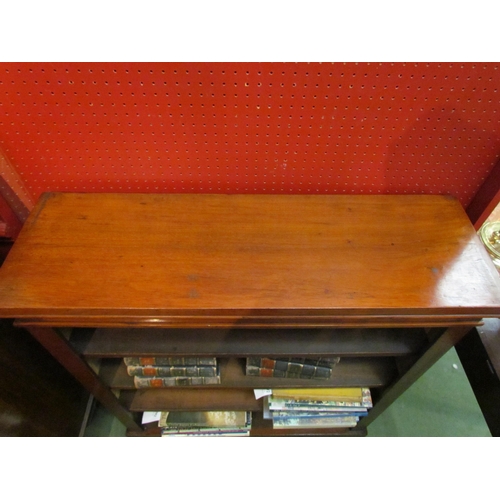 4094 - A Victorian mahogany and pine bookshelf with height adjustable shelves over a plinth base, 99cm tall... 