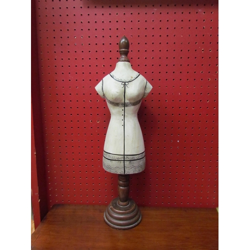 4114 - A wooden painted table top mannequin, 47cm tall