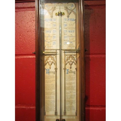 4131 - An Admiral Fitzroy's barometer, mahogany cased with glazed front, 100cm tall