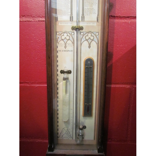 4131 - An Admiral Fitzroy's barometer, mahogany cased with glazed front, 100cm tall