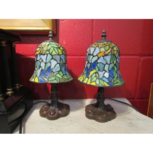 4143 - A pair of Tiffany style table lamps