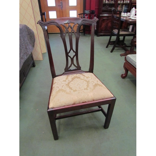 4178 - A George III mahogany pierced back splat Chippendale style chair