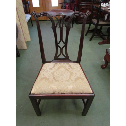 4178 - A George III mahogany pierced back splat Chippendale style chair