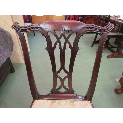 4178 - A George III mahogany pierced back splat Chippendale style chair