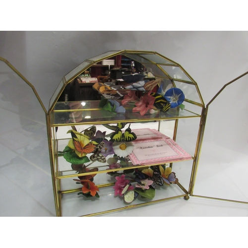 4360 - A collection of Franklin butterflies with certificates, in glass display case     (E)    £20-30