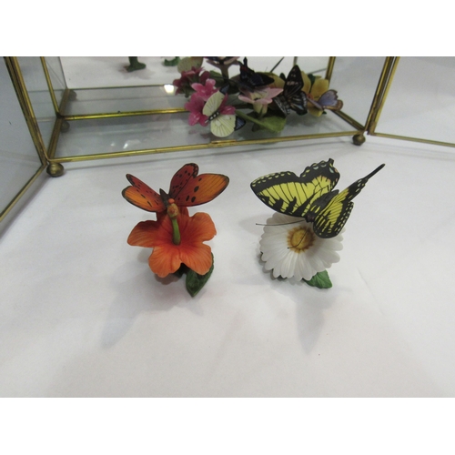 4360 - A collection of Franklin butterflies with certificates, in glass display case     (E)    £20-30