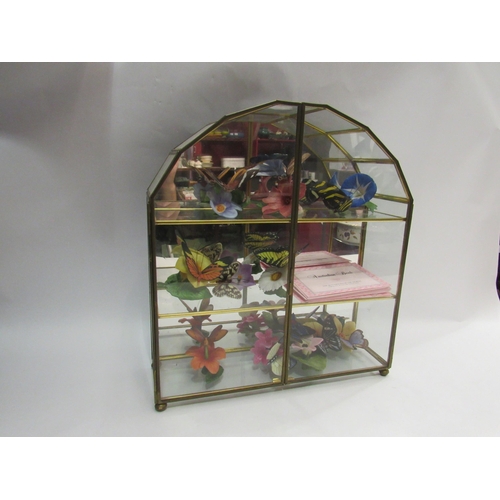 4360 - A collection of Franklin butterflies with certificates, in glass display case     (E)    £20-30