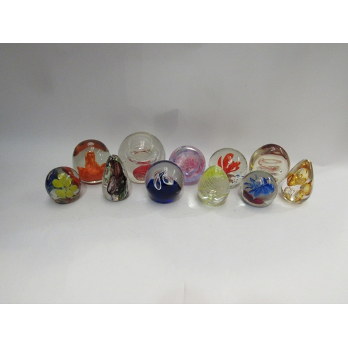 4366 - Eleven various glass paperweights