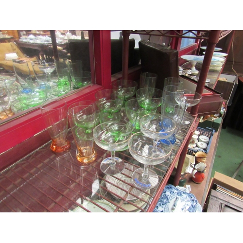 4377 - A selection of retro glasses, dessert dishes and Babycham glasses