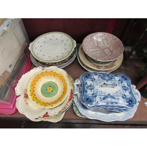 4380 - A quantity of assorted plates and dishes including Palissy 