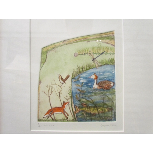 1131 - Georgina Warne: Pencil signed limited edition print, No. 2/25, 'The Pike', framed and glazed, 18cm x... 