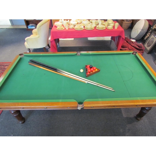 1136 - An E.J Riley Ltd. three quarter size slate based snooker / dining table with five leaves, model A718... 