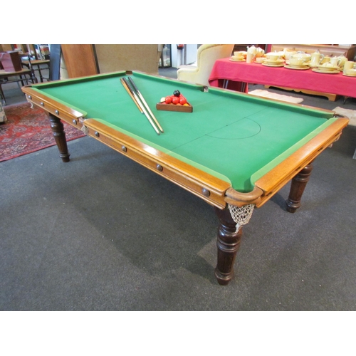 1136 - An E.J Riley Ltd. three quarter size slate based snooker / dining table with five leaves, model A718... 