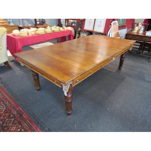 1136 - An E.J Riley Ltd. three quarter size slate based snooker / dining table with five leaves, model A718... 