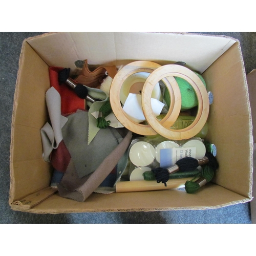 1141 - A box containing candles, craft items, etc.