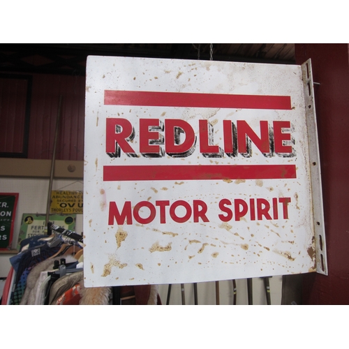 9021 - A repainted double sided sign to look like A Red Line Motor Spirit sign, reproduction. 18