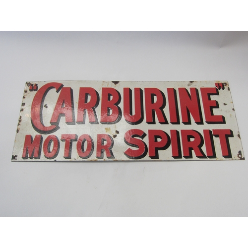 9027 - A Carburine Motor Spirit enamel sign, overpainted, 24