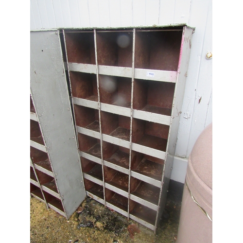 9005 - A vintage 24 pigeon hole workshop cabinet
