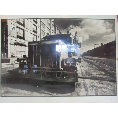 9018 - Two framed photographs including a truck and a Ferrari. 50cm x 40cm and 51cm x 40cm     (C)